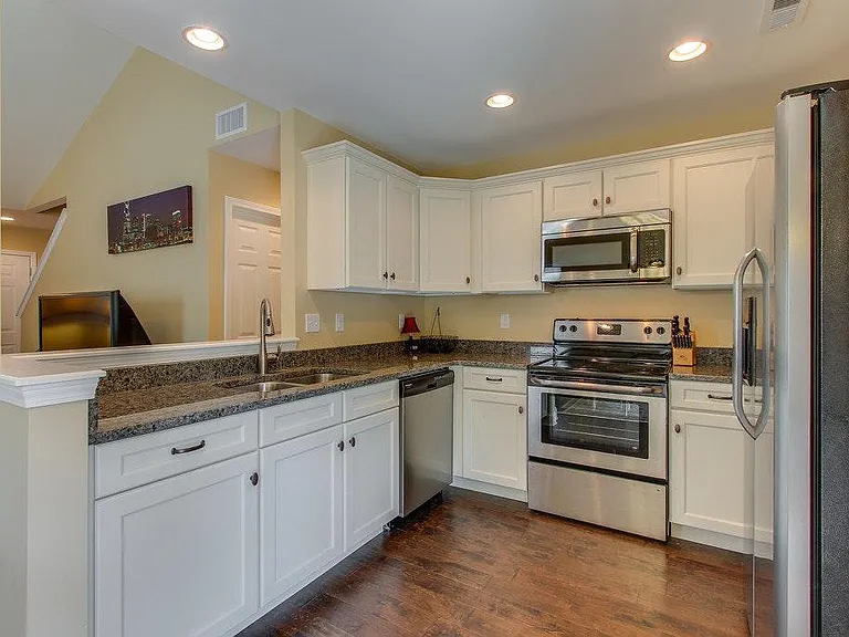 well-lit, open kitchen area!