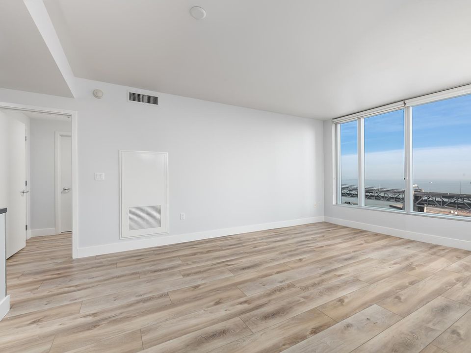 Living room with waterfront view