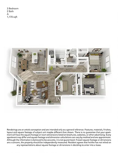 Floor plan 3x2 Upgraded