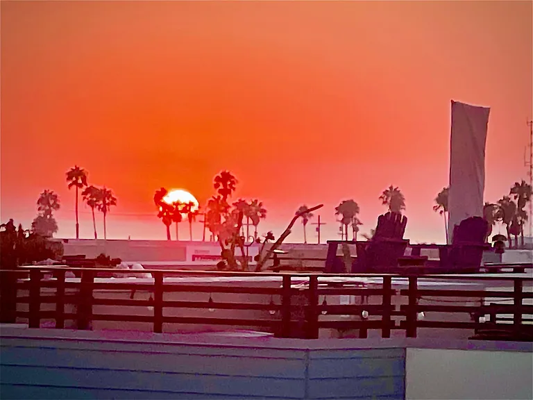 typical sunset evening on roofdeck