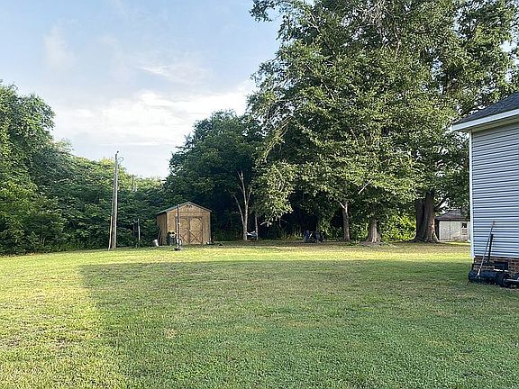 Half of backyard