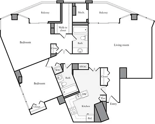 Floor plan 2 Bedrooms H
