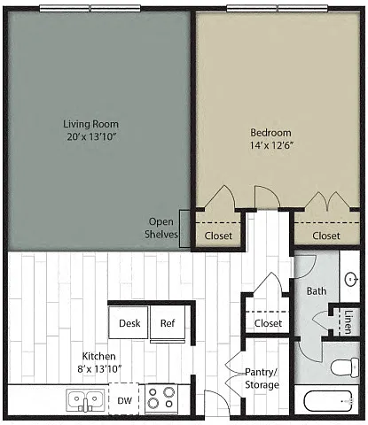 Floor plan Wedgwood 1x1