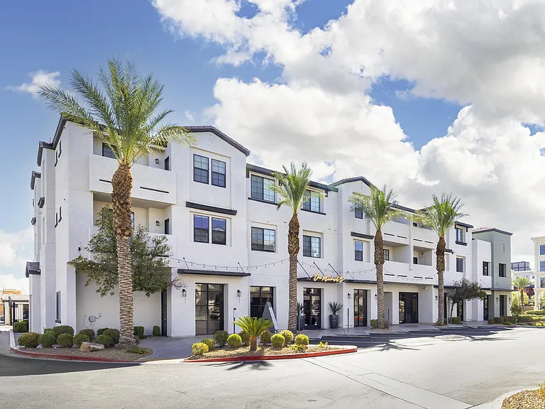 The fresh, bold colors bring a modern and welcoming feel, offering a refreshing contrast to the surrounding desert landscape.