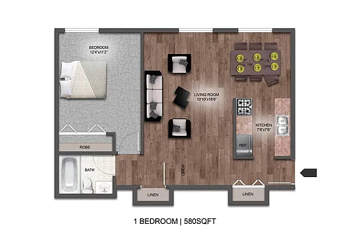 Floor plan 1 Bedroom