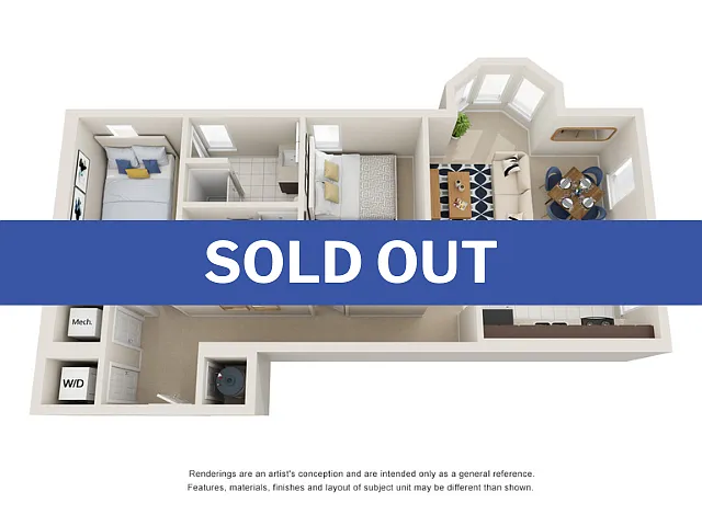 Floor plan 2BR/2BA - Bay