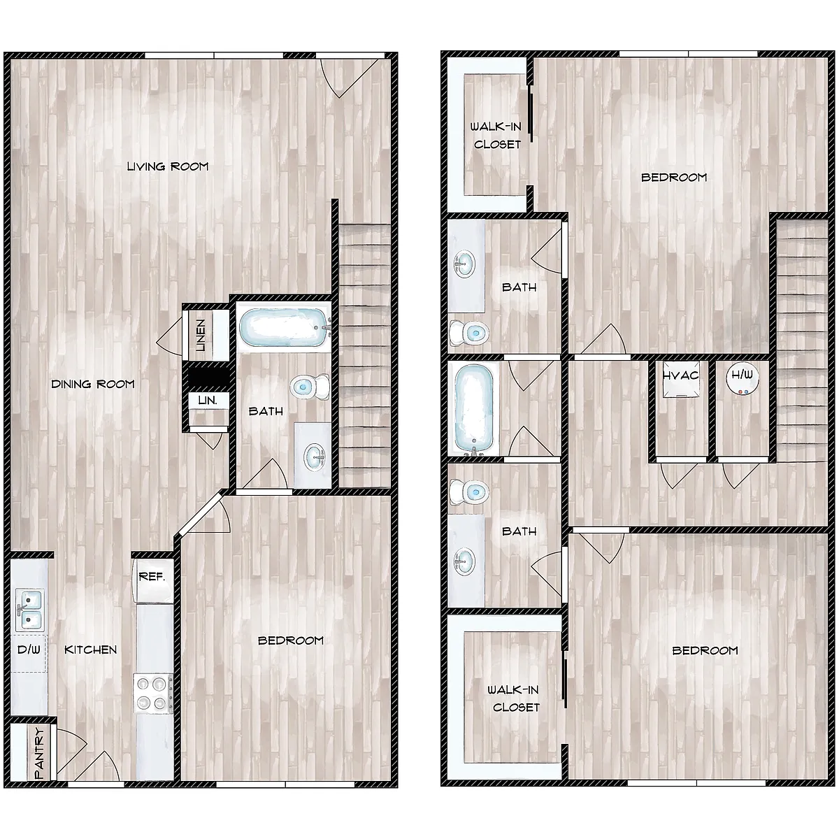 Floor plan 3x2 Townhome