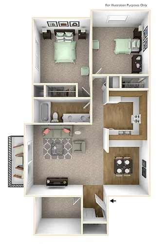 Floor plan Two Bedroom English Oak Deluxe