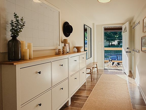 Entryway with ample storage and coat hooks