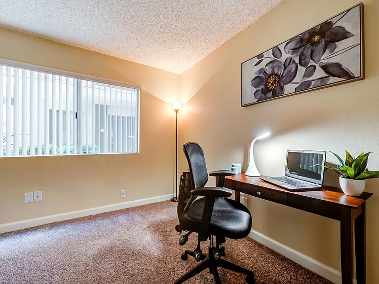 Our spacious bedrooms allow you create your home office space