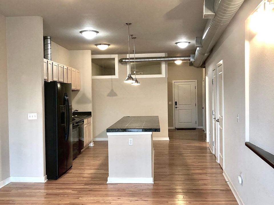 living area and kitchen