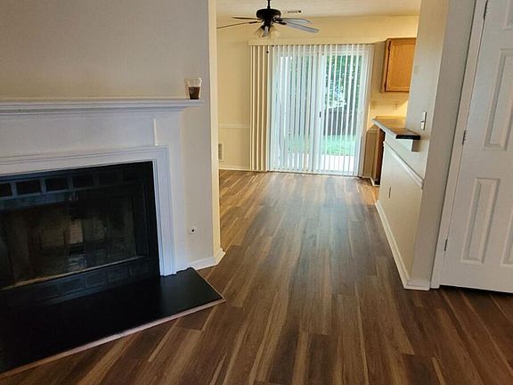 Fireplace into dining room