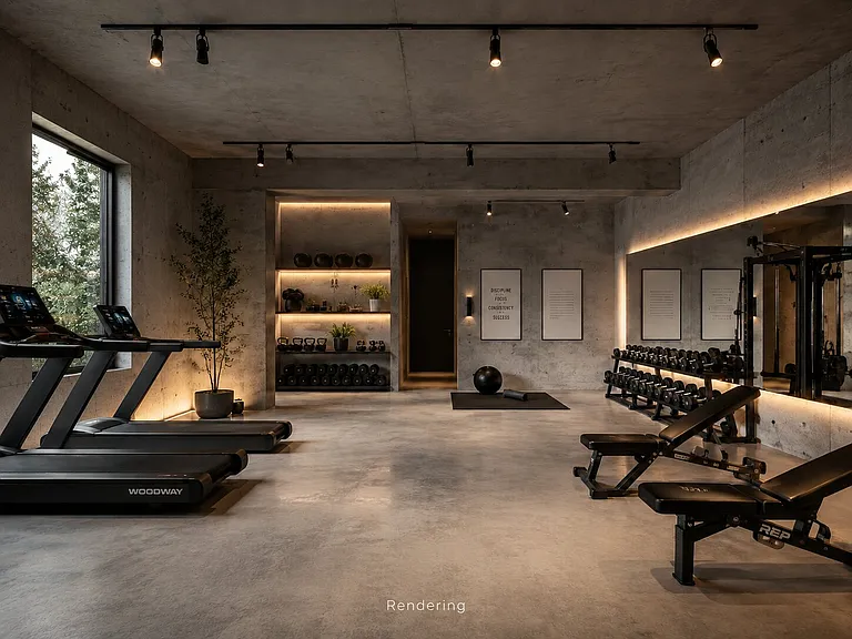 RENDERING OF THE GYM. NOT ACTUAL GYM.