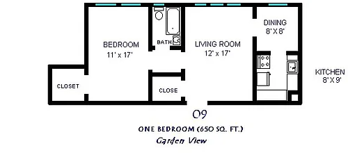 Floor plan Small 1 bedroom