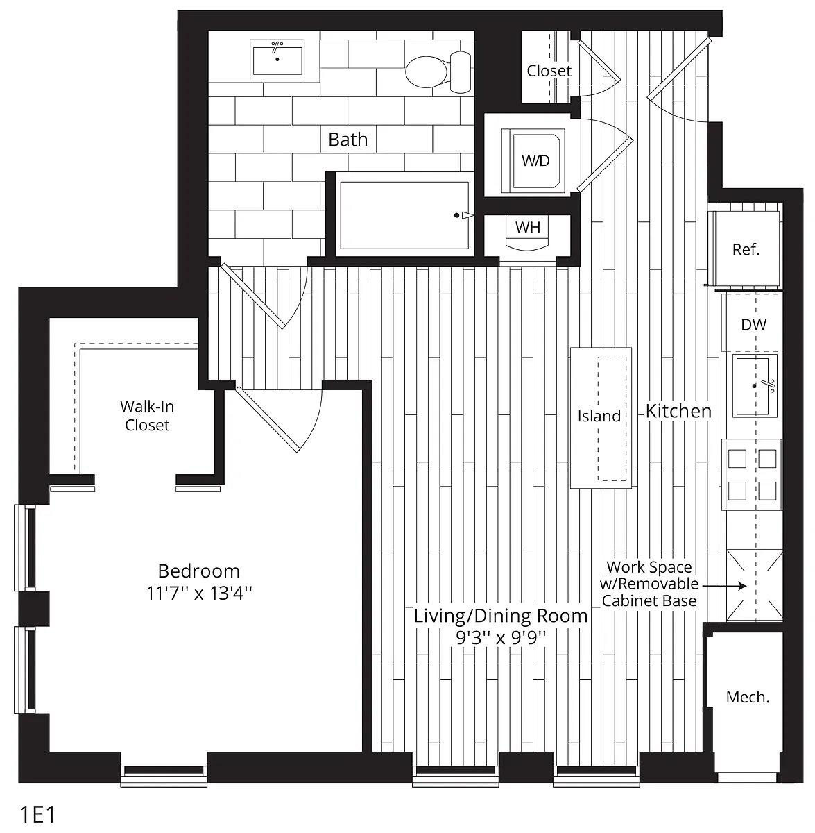 Floor plan 1 Bed/1 Bath