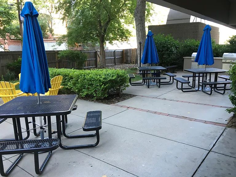Enjoy the gated courtyard.