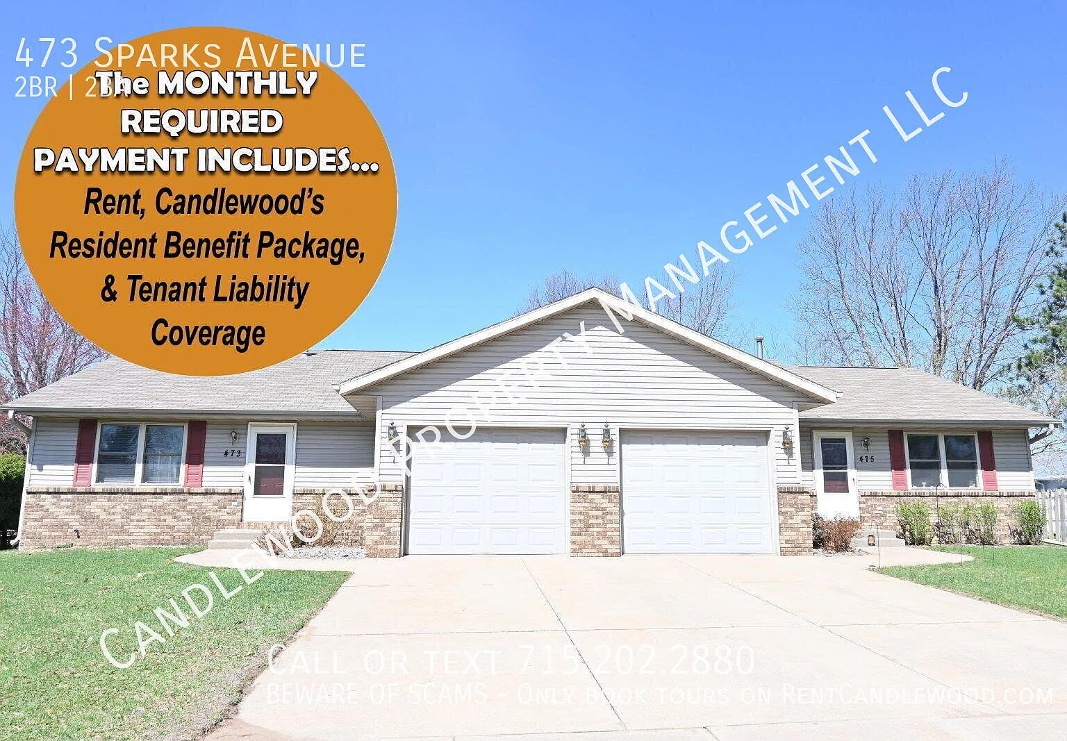 Two Bedroom Duplex with Attached 1-Car Garage Available NOW! — Photo 1