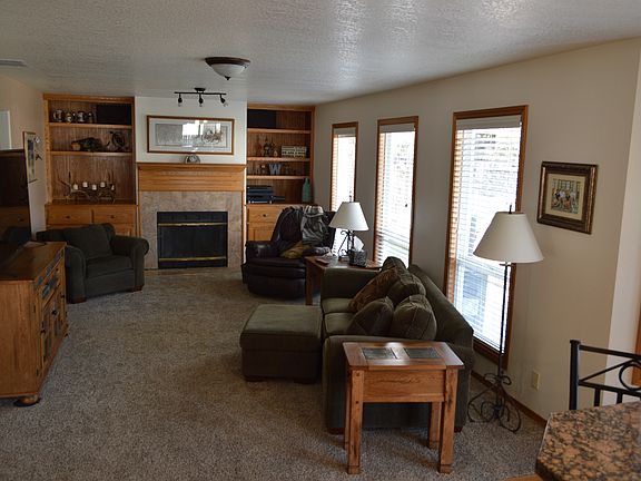 Family room, wood fireplace