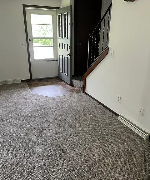 living room with stairway
