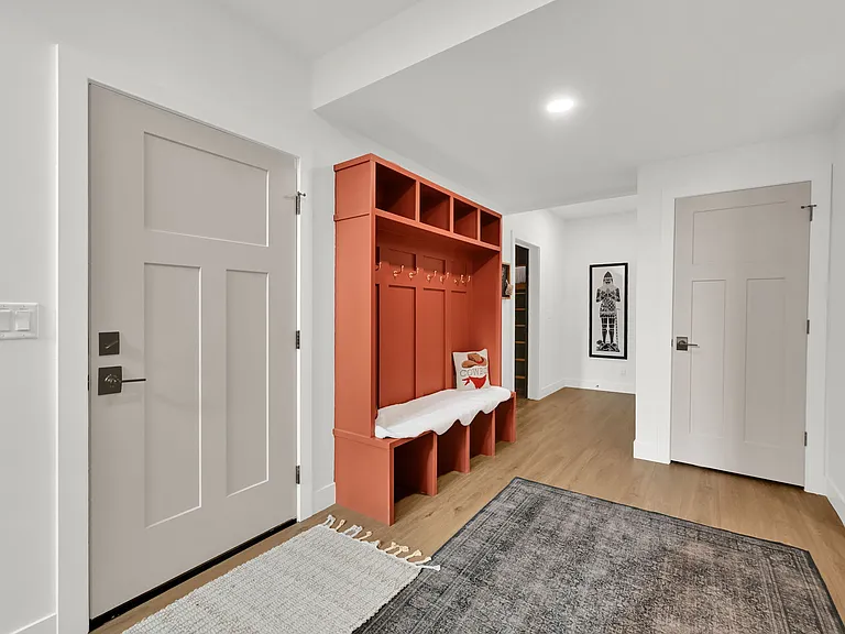 Downstairs mudroom with garage access.