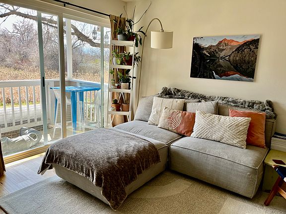 Livingroom and view of porch from inside