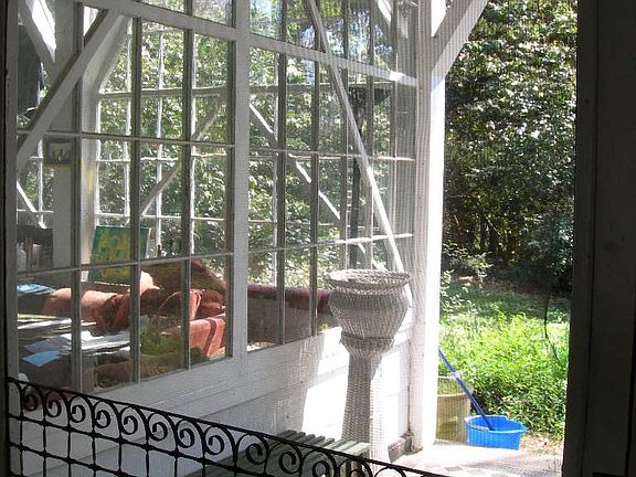 looking out the front door