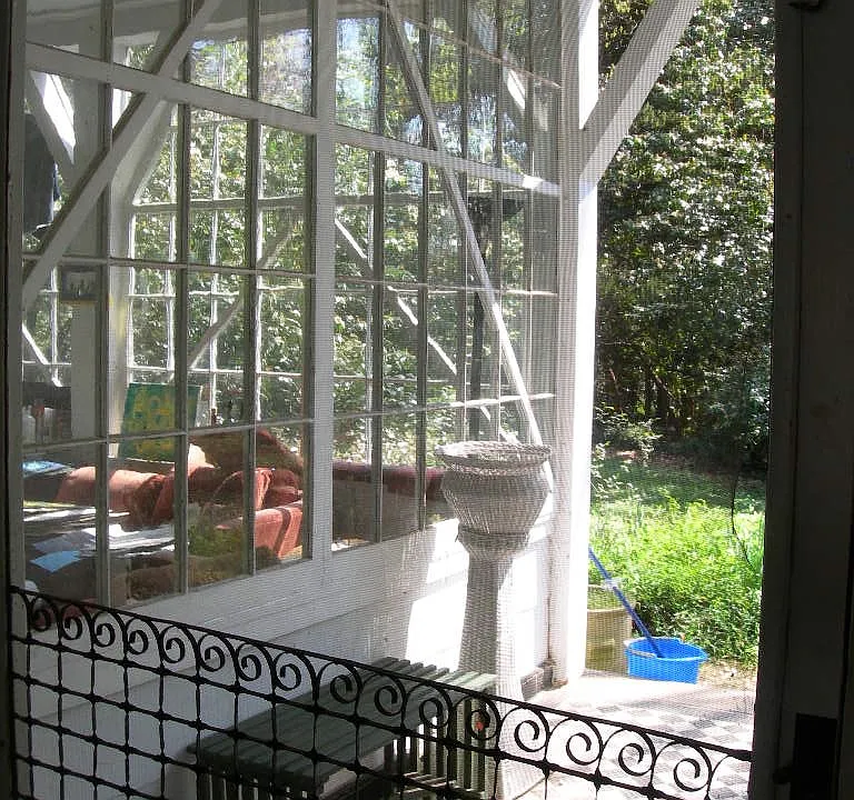 looking out the front door