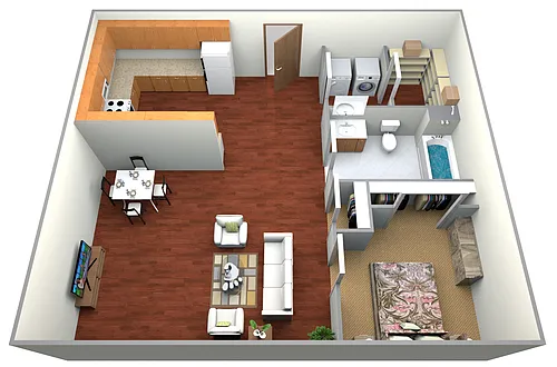 Floor plan Bridgeview | 1 Bed, 1 Bath