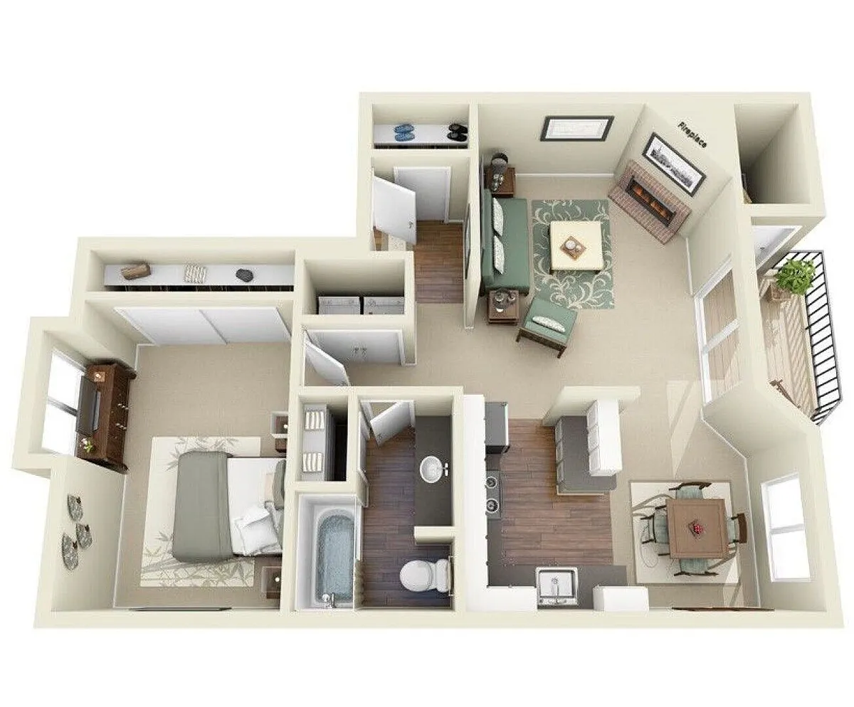 Floor plan 1BR / 1BA