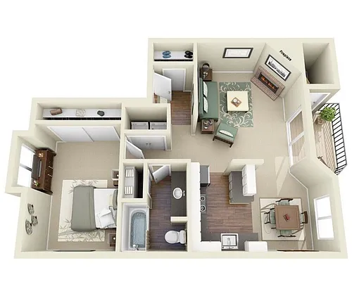 Floor plan 1BR / 1BA