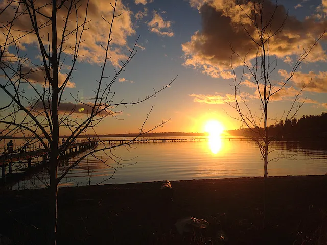 Enjoy sunsets at Juanita Beach