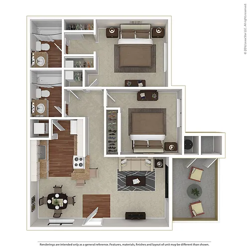 Floor plan 2 BED 2 BATH A