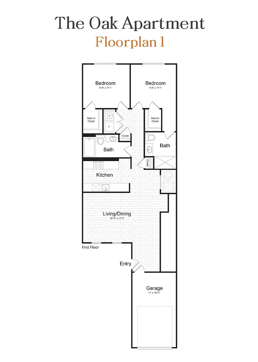 Floor plan The Oak Apartment