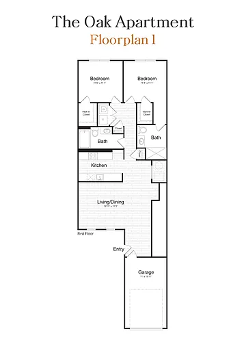 Floor plan The Oak Apartment