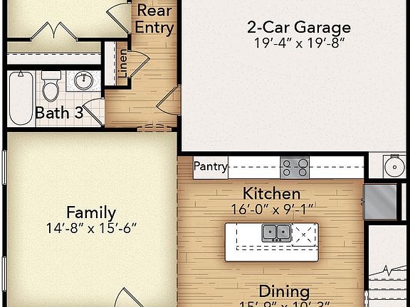 1st Floor with 4th Bedroom Option
