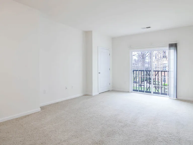 Carpeted Living Room with Juliet Balcony