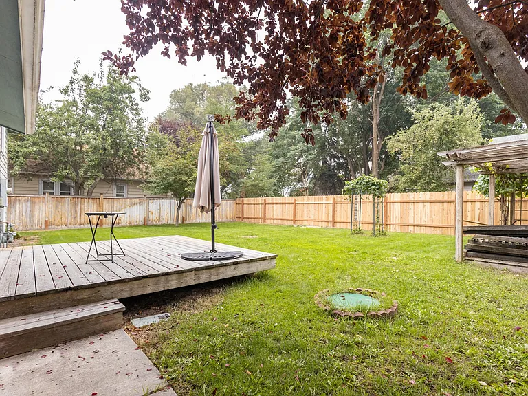 Back deck and yard