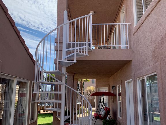 Backyard spiral staircase