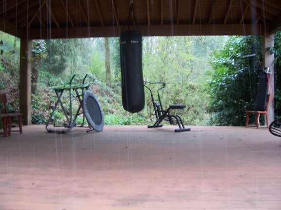Gazebo. Has filteration under deck. Open for hot tub.