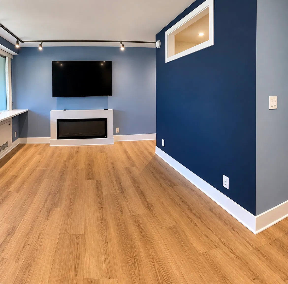 Living room from another view.
The dark blue "square with the window" is the bedroom.
