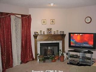 Living room with fireplace