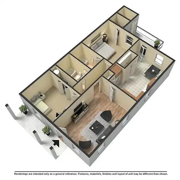 Floor plan 2 Bedroom Cottage