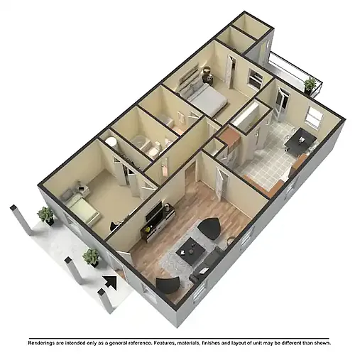 Floor plan 2 Bedroom Cottage
