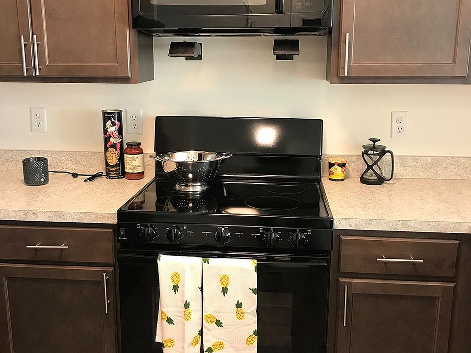 Sleek black kitchen appliances