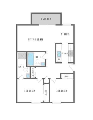 Floor plan 2 Bedroom 2 Bath