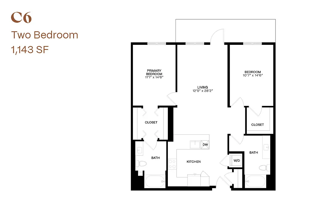 Floor plan Two Bedroom C6