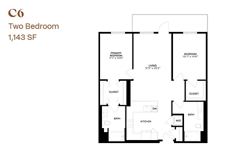 Floor plan Two Bedroom C6