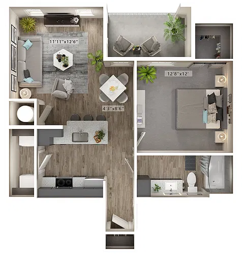 Floor plan Lower Trousdale with Garage