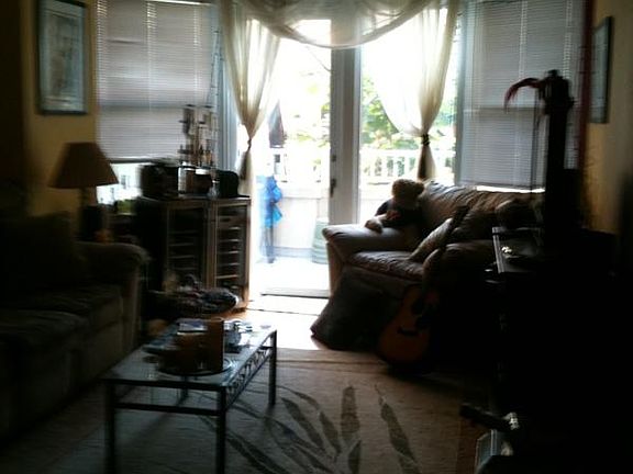 Looking out to the balcony