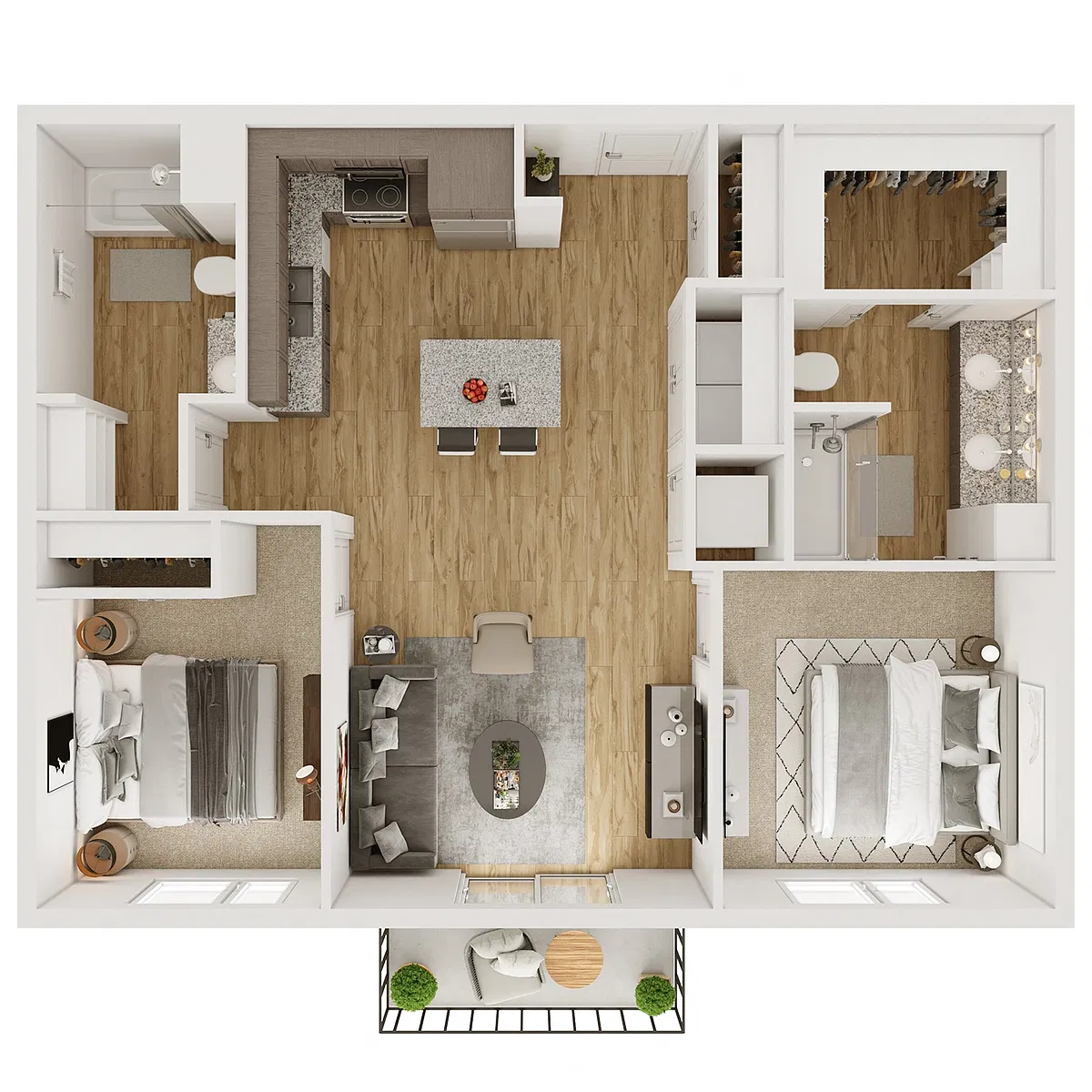 Floor plan Two Bedroom Platinum